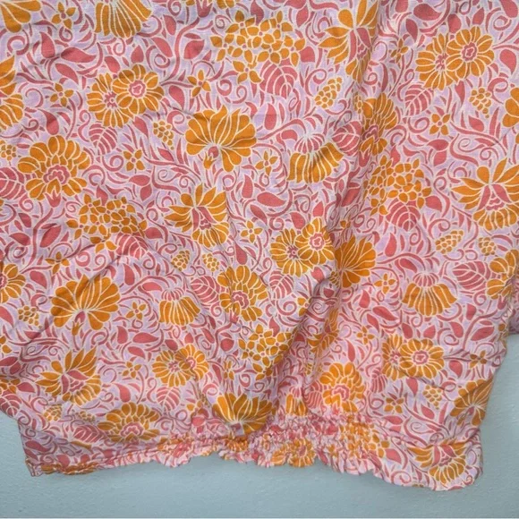Zara Orange & Pink Printed Oversized Crop Top Size Large - Picture 10 of 15